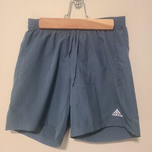 adidas Men's Slate Blue Athletic Shorts with Drawstring